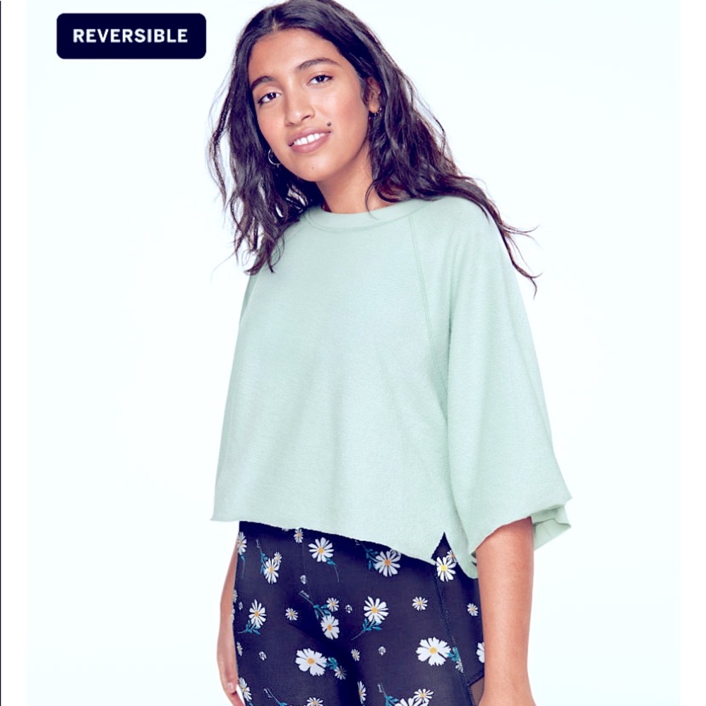 PINK reversible cutoff crew shirt